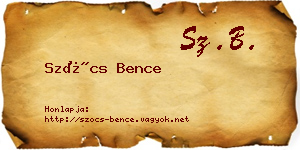Szőcs Bence névjegykártya